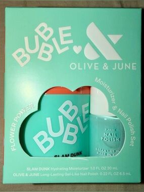 Bubble Skincare x Olive & June Flower Power Moisturizer & nail polish Set (New)